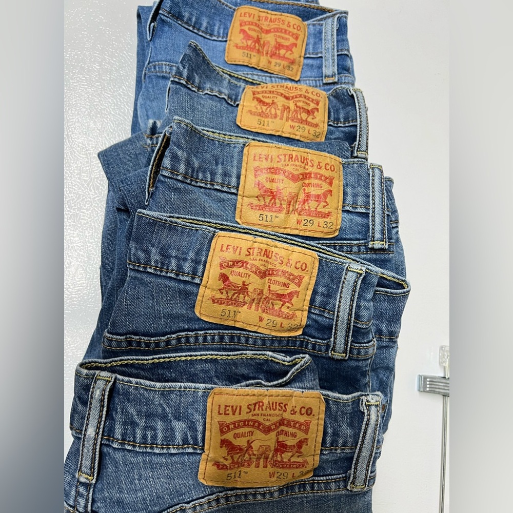 Levi’s 511 bundle set, men’s W29 x L32, blue jeans, set of 5